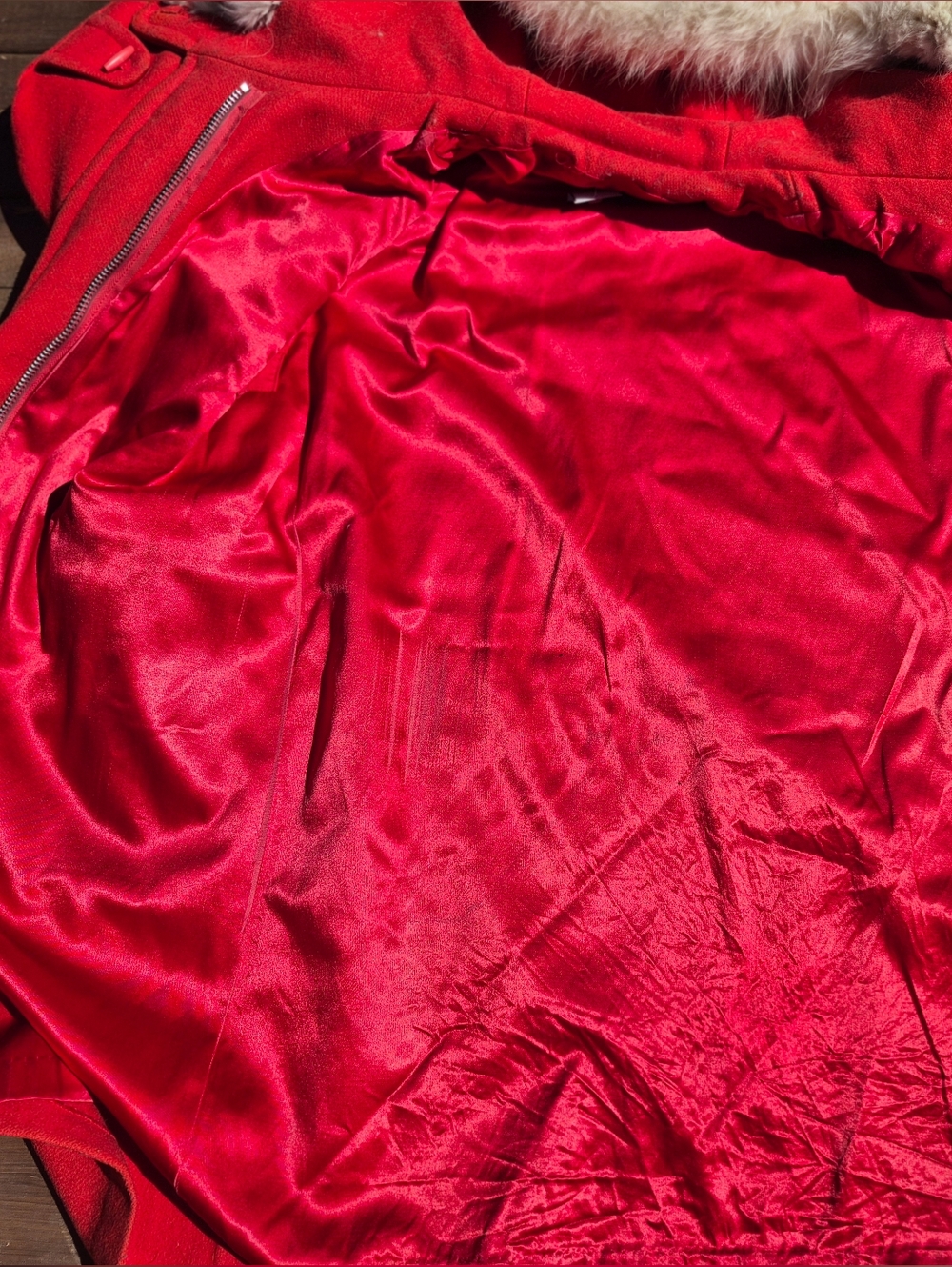 Vintage Red Wool Duffle Coat Size Large - Picture 7 of 13